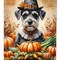 Edge Collections - 28" x 40" - Multicolor - Schnauzer Thanksgiving House Flag Large Decorative Sleeve Pole Banner - 1 Piece